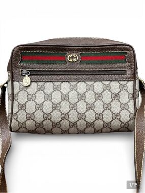 Vintage Gucci GG Supreme Web Stripe Crossbody Bag
